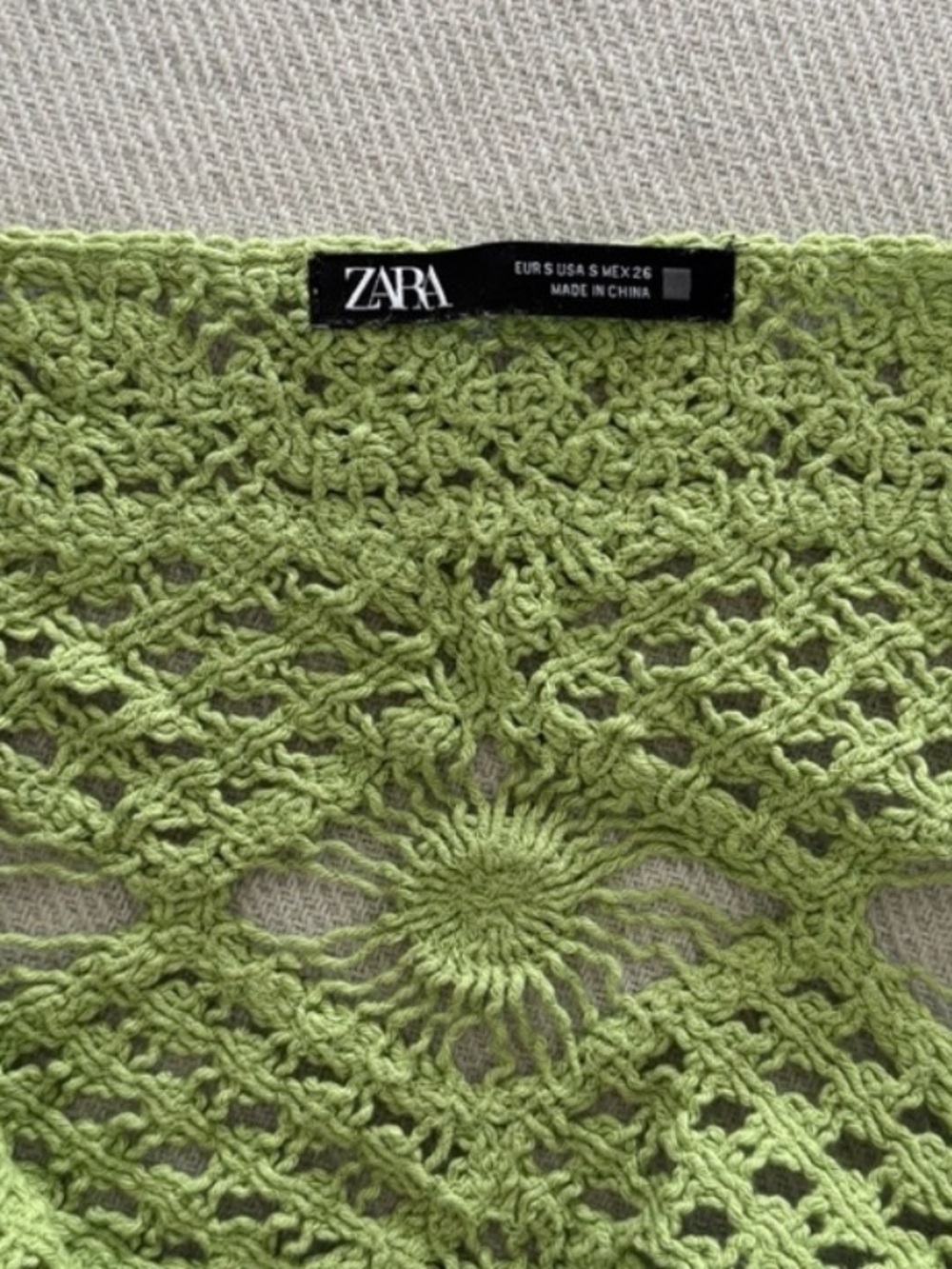 Zara Olive Green Crochet Crop Tank - Picture 3 of 4